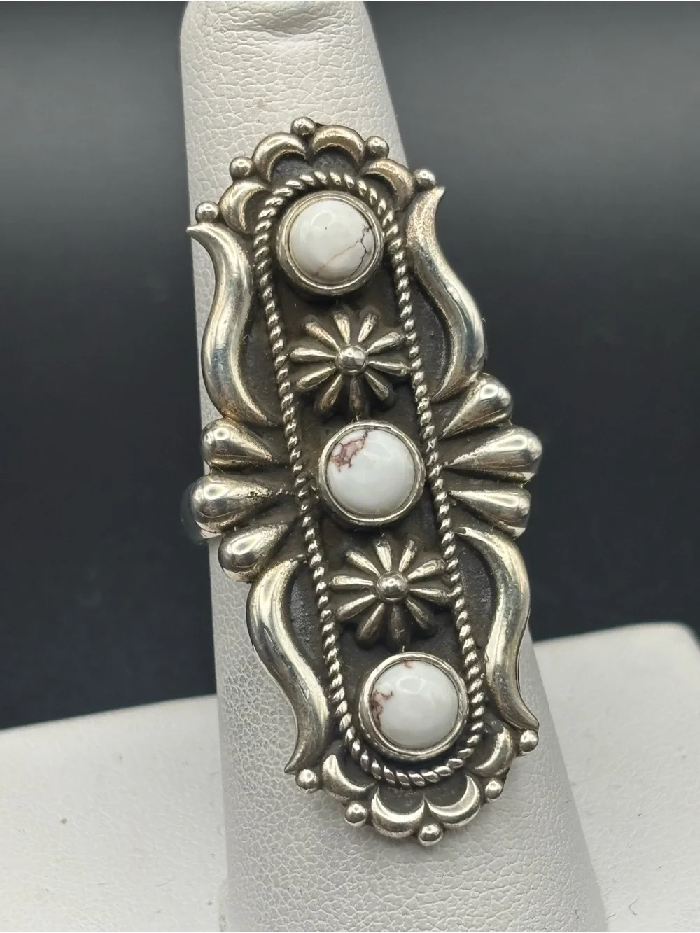 Sterling Silver Long Statement Ring